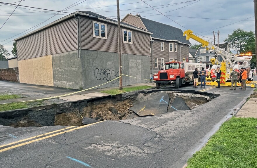 A large sinkhole opened Wednesday afternoon, June 25 on Horton Street in Wilkes-Barre, the first of two to hit the street in less than a month. A community meeting set for 6 p.m. Monday, July 28, at CrisNic's restaurant will address ongoing construction on Horton Street.