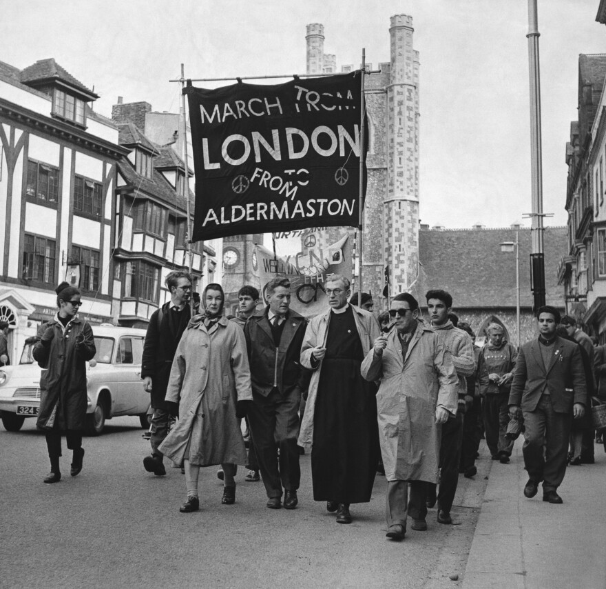 The 1963 nuclear disarmament demonstration known as the Aldermaston March, which culminated in a speech by the aristocratic British social critic Bertrand Russell, was characteristic of left-leaning activism in 1960s London. Film writer Ella Taylor (not pictured) participated in many such demonstrations in her youth.