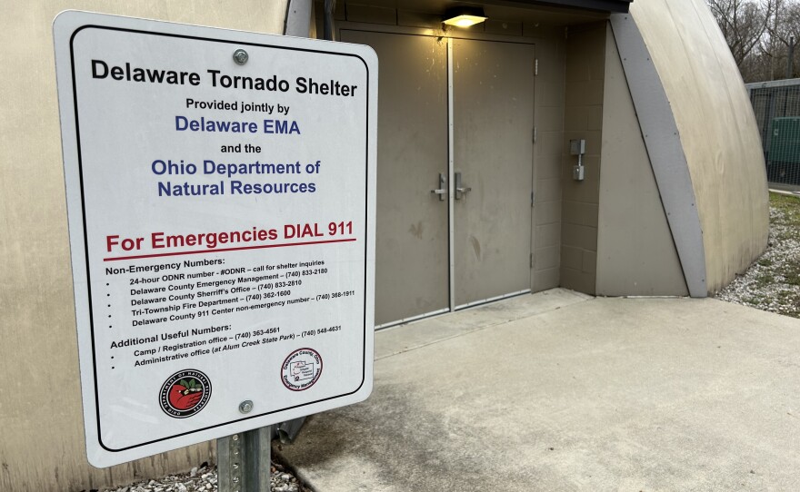 A tornado shelter sits in Delaware State Park in Ohio.