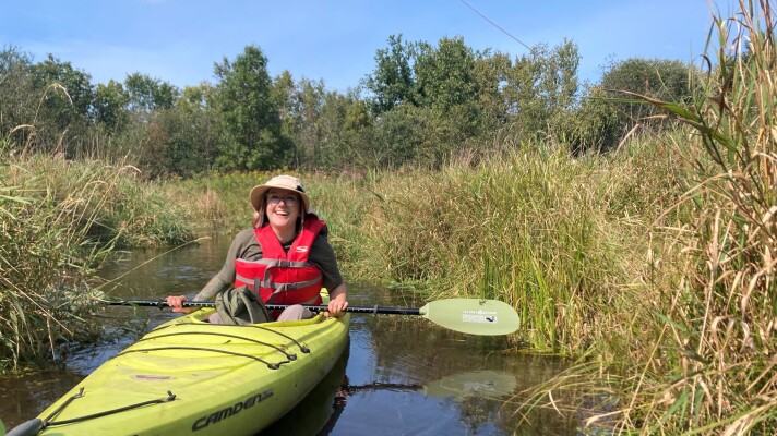 A previous DNR summer intern at Wild River State Park.