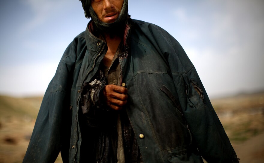 One of the addicts in Kamar Kulagh. Afghan drug users traditionally turned to heroin, but some are now using crystal meth.