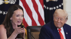U.S. Secretary of Agriculture Brooke Rollins and President Donald Trump in May.
