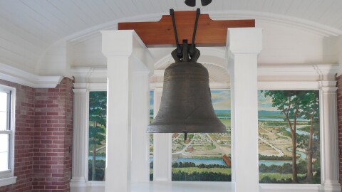 The 280-year-old “Liberty Bell of the West” on display at the Kaskaskia Bell State Memorial