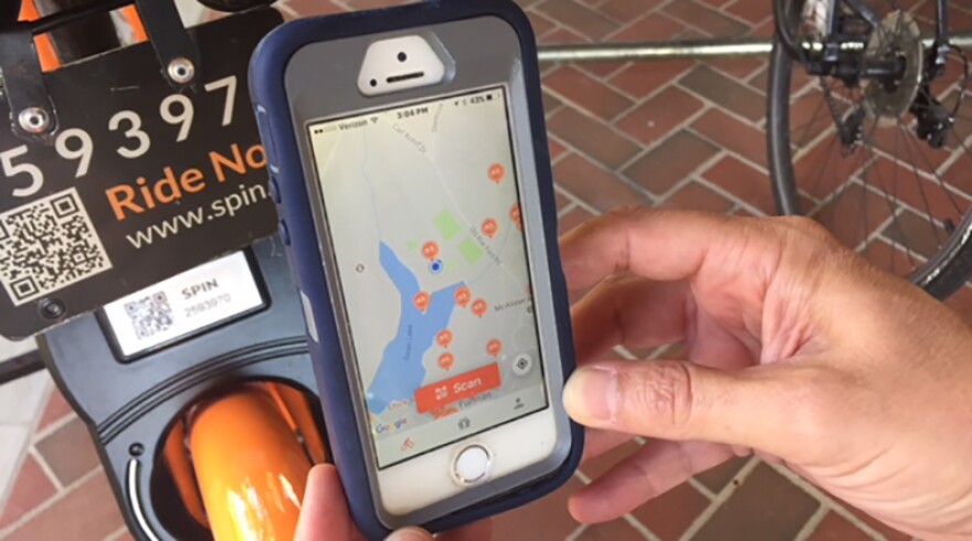 A rider can find the locations of available bikes by GPS.