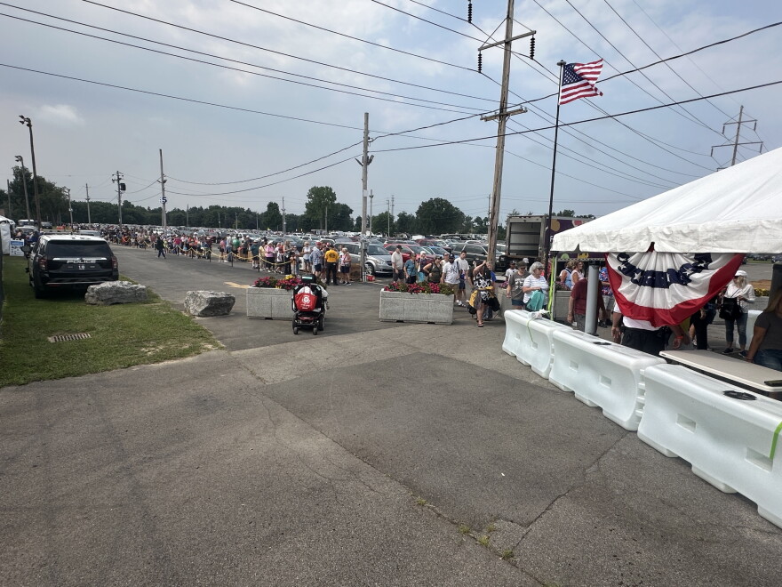 Long lines to get into the fair as fairgoers are excited for the 186th Erie County Fair