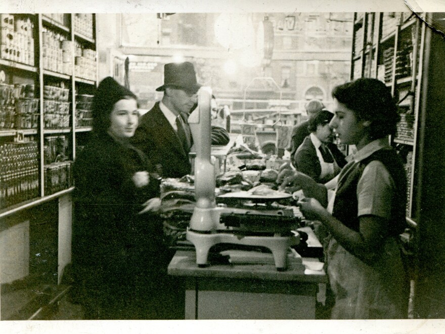 Mark Russ Federman's mother, Anne, serves customers at Russ and Daughters in 1939.