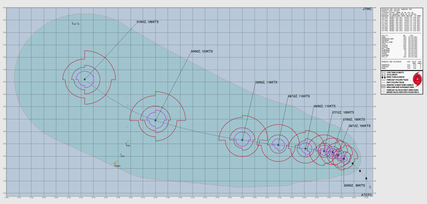 Typhoon In-Fa is expected to pass well to the north of Saipan and Tinian on Friday.