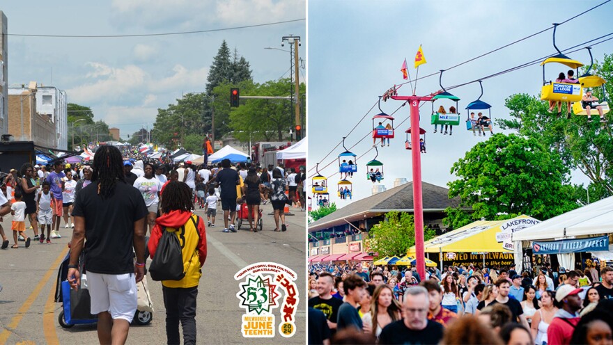 Milwaukee's official Juneteenth celebration (left) and Summerfest will team up for the first time in 2025.