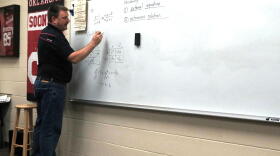Jason McMullen teaching a math class at Har-ber High School in Springdale, Arkansas.