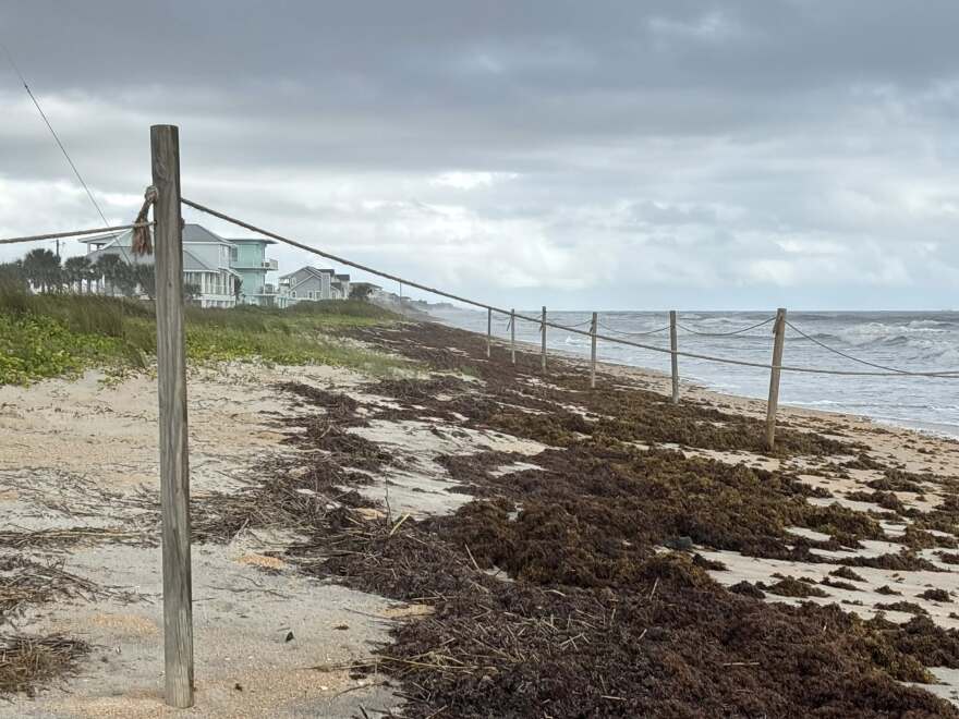 Rough surf and high tide near St. Johns-Flagler County border