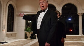 In this Sunday, Dec. 31, 2017 file photo, President Trump speaks with reporters as he arrives for a New Year's Eve gala at his Mar-a-Lago resort, in Palm Beach, Fla. Trump slammed Pakistan for 'lies & deceit' in a New Year's Day tweet that said Islamabad had played U.S. leaders for 'fools'. 'No more,' Trump tweeted. Meanwhile, Pakistan had no official comment but Foreign Minister Khawaja Asif tweeted that his government was preparing a response that 'will let the world know the truth.' (Evan Vucci/AP)