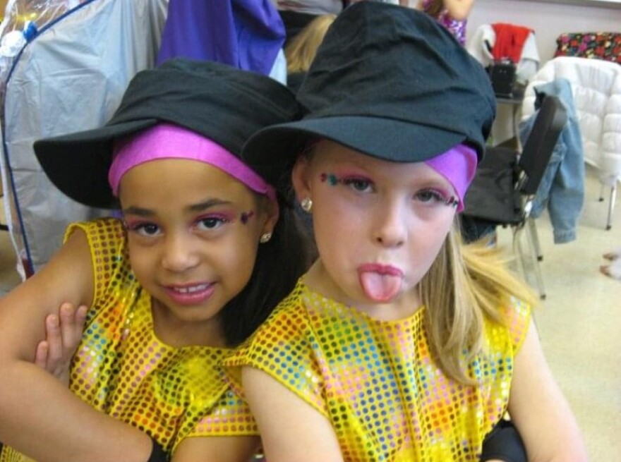 Danielle and Zoe as kids dancing