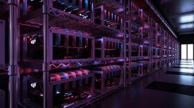 Data center with cryptocurrency mining rigs