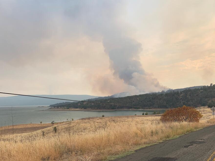 LNU Fire burning in the Cedar Roughs Wildernessin Napa County.