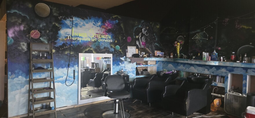 One side of the salon