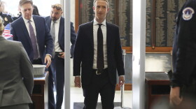 Facebook CEO Mark Zuckerberg arrives to testify before a House Financial Services Committee hearing on Capitol Hill in Washington, Wednesday, Oct. 23, 2019, on Facebook's impact on the financial services and housing sectors. (Andrew Harnik/AP)
