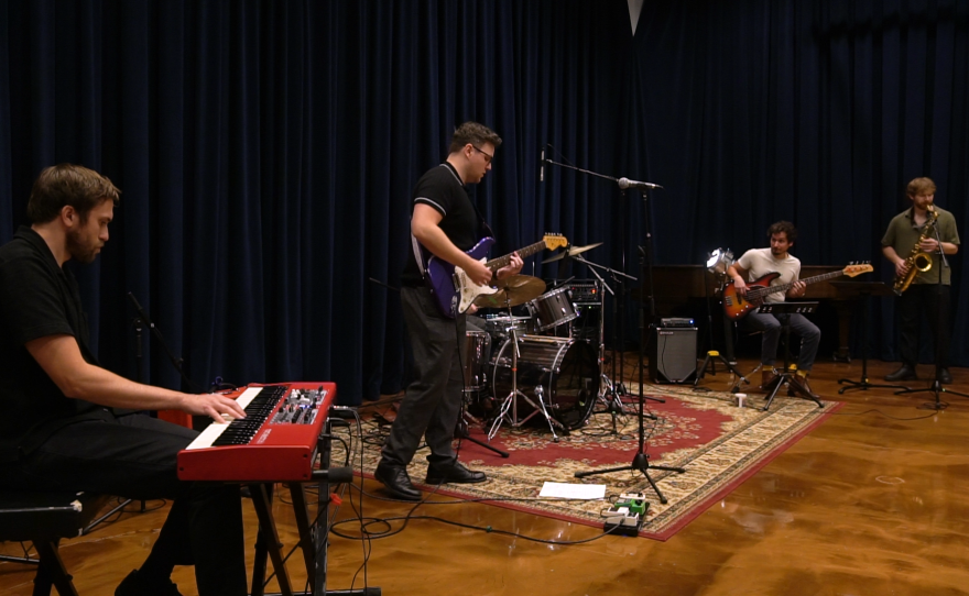 Mich Shirey & The Nightwatch performing live in WNIJ's Studio A