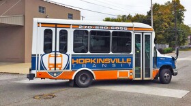 A Hopkinsville Public Transit bus deployed by Pennyrile Allied Community Services (PACS).
