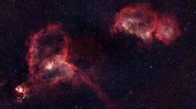 Between Cassiopeia and Perseus in the spiral arm of our Milky Way is the “Heart and Soul”Nebulae, photographed by EAAA member James Schultz here with his 50mm Red Cat telephoto.