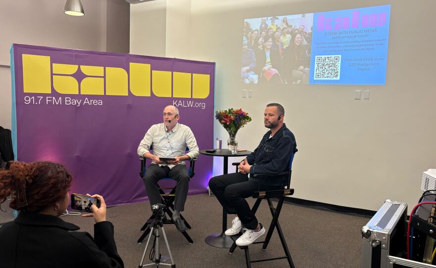 KALW Executive Producer Ben Trefny and Assemblymember Matt Haney address a live audience at KALW's Studio Events Space on March 3, 2026.