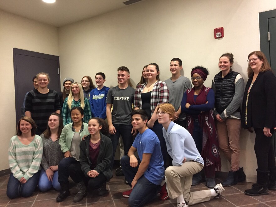 Members of the Mat-Su Youth Court pose for a photo at the Mat-Su Youth Facility. (Hillman/Alaska Public Media)