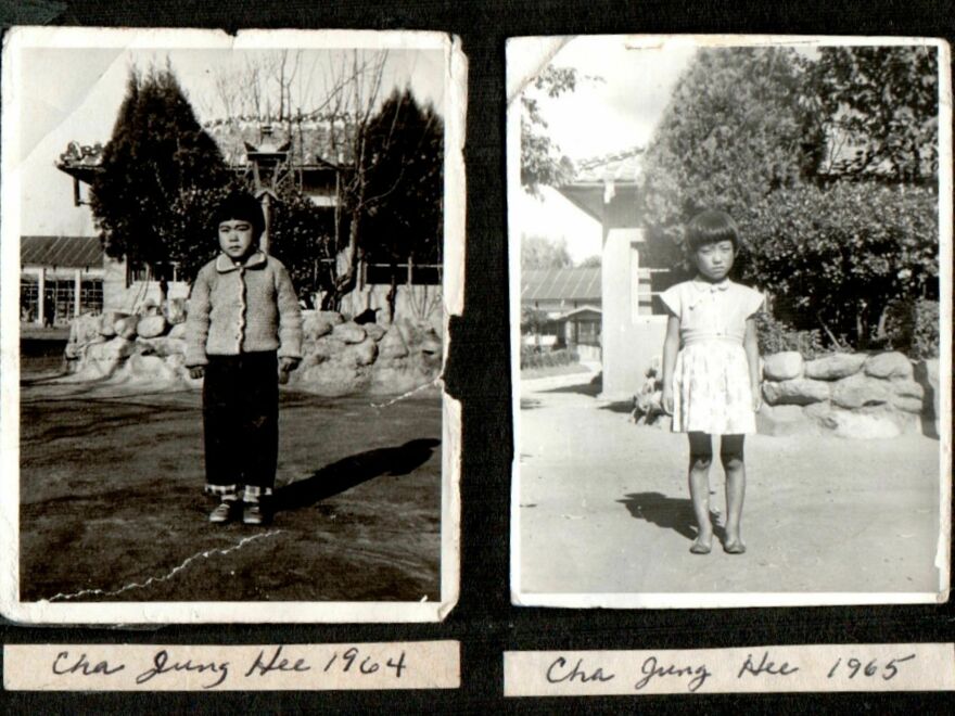 Deann Borshay Liem's adoption paperwork contained two childhood photographs from 1964 and 1965, both labeled with the name Cha Jung Hee. But the images are of two different girls. Liem is on the right.