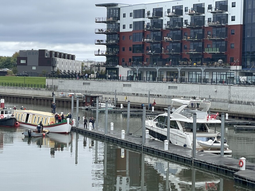 The Seneca Chief docked at the Mohawk Harbor