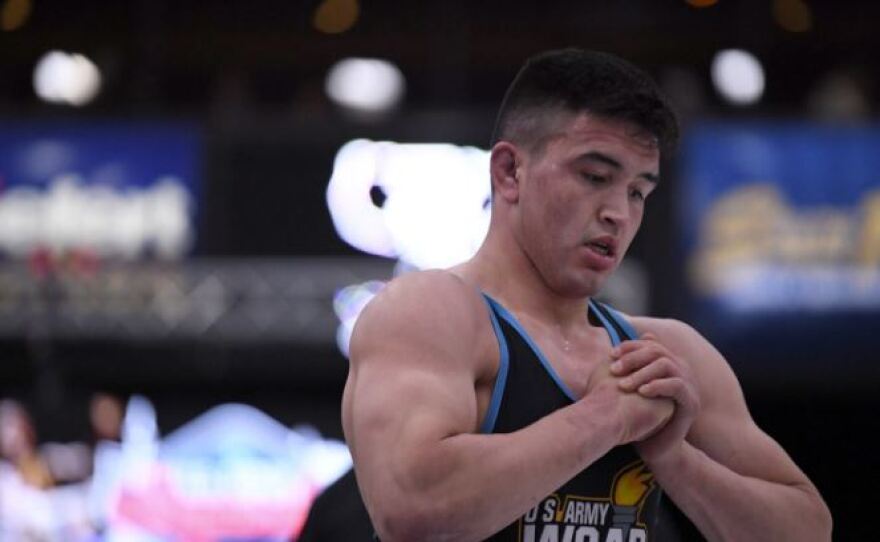 Spencer Woods, of Shungnak, won a U.S. Open senior men’s wrestling championship in April 2023.