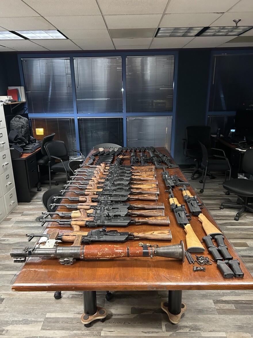 U.S. Customs and Border Protection seized a cache of weapons discovered in a car during an outbound search at the DeConcini border crossing in Nogales.