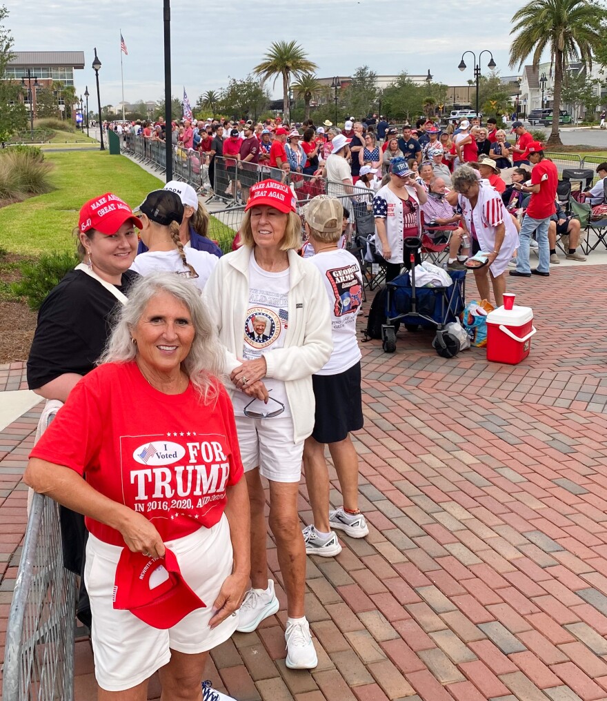 Kim Peterson said she arrived at 3 p.m. Thursday for a Trump event taking place Friday afternoon. In the end, she waited at least 25 hours to hear the president speak.