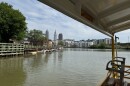 The Harbor Hopper offers passengers views of Cleveland as it travels down the Cuyahoga River.