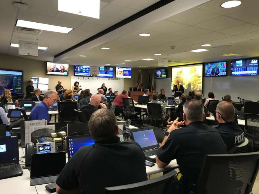 UCF staff and emergency personnel walked through possible scenarios during a weekly meeting. Photo: Danielle Prieur
