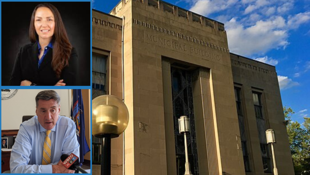 Tonawanda Town Councilwoman Jill O'Malley (top left) said she's supporting former Erie County District Attorney John Flynn (lower left) for town supervisor. O'Malley had earlier expressed interest in filling the vacancy.