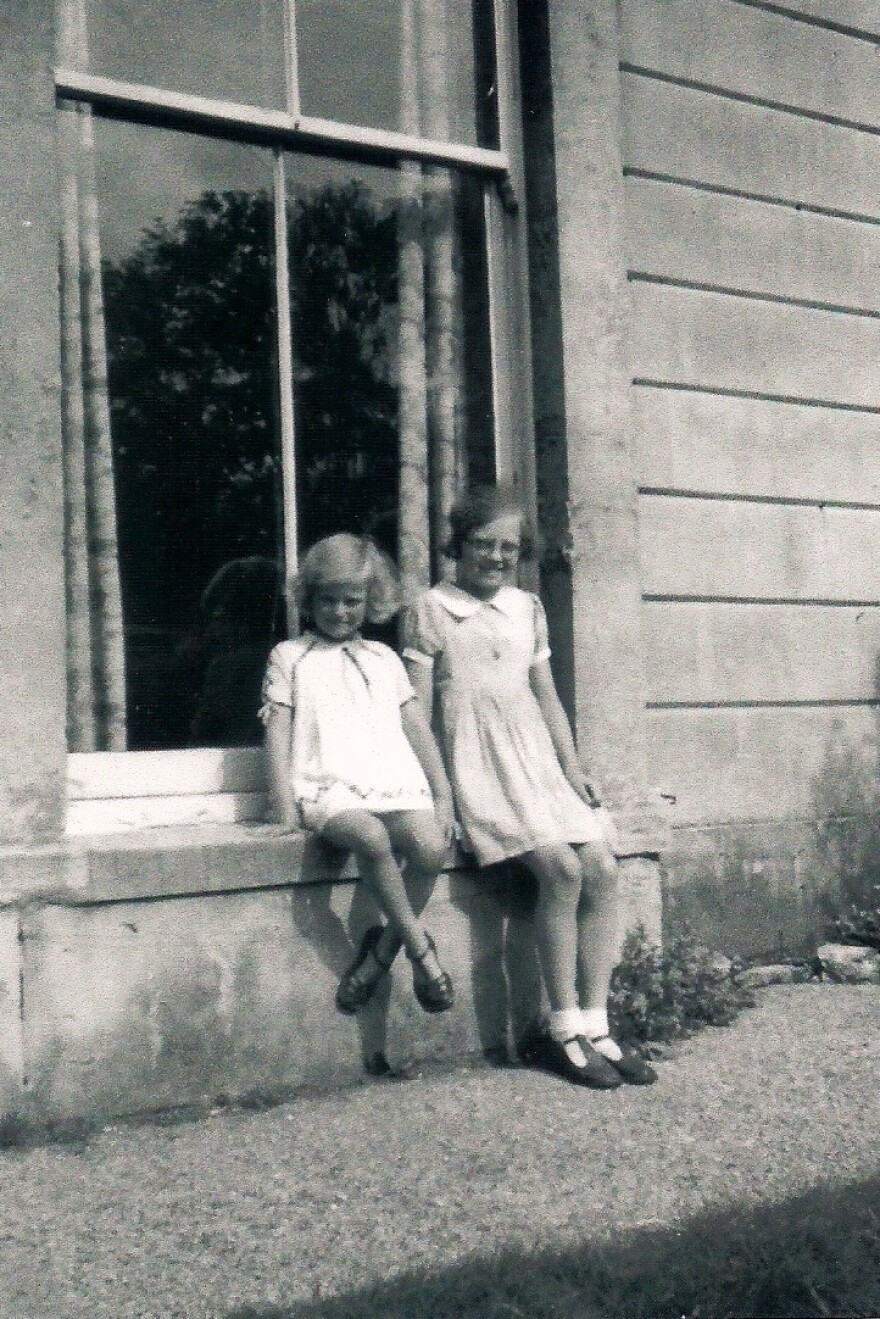 Photo: Sheila (left) and her sister Kathleen before their parents sent them to Boston