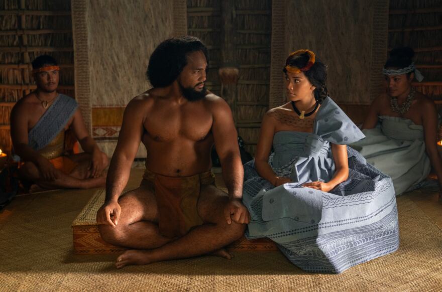 Kaina Makua and Luciane Buchanan in "Chief of War," premiering August 1, 2025 on Apple TV+.