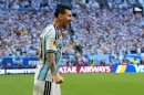 Argentina's Lionel Messi celebrates after scoring the opening goal against Cape Verde during the World Cup round of 32 soccer match in Miami Gardens, Fla., Friday, July 3, 2026. (AP Photo/Lynne Sladky)