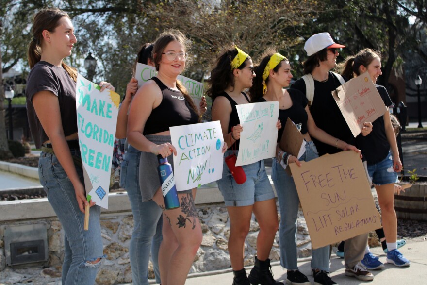 Climate: Protestors pose for a group photo.