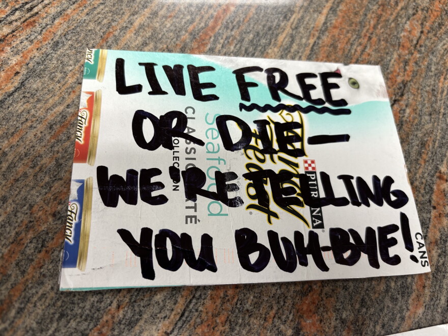 Tom Moulton received anonymous postcards like this after he proposed building a data center in Nottinhgam, NH.