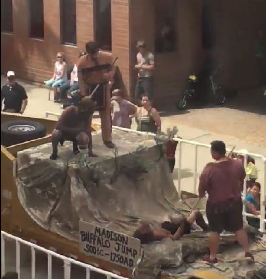 A float in the Helena Vigilante Day parade depicting the Madison Buffalo Jump has been criticized by the ACLU and others for its portrayal of Native Americans.