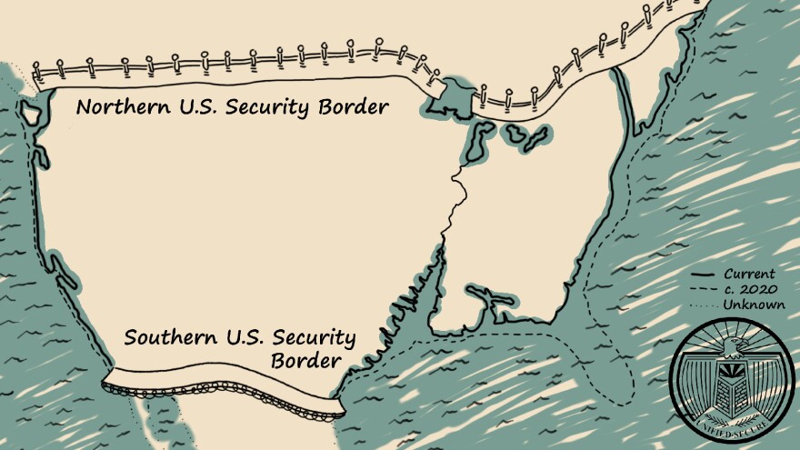 A map of the U.S. from Jacqui Castle's new novel, 'The Seclusion.'