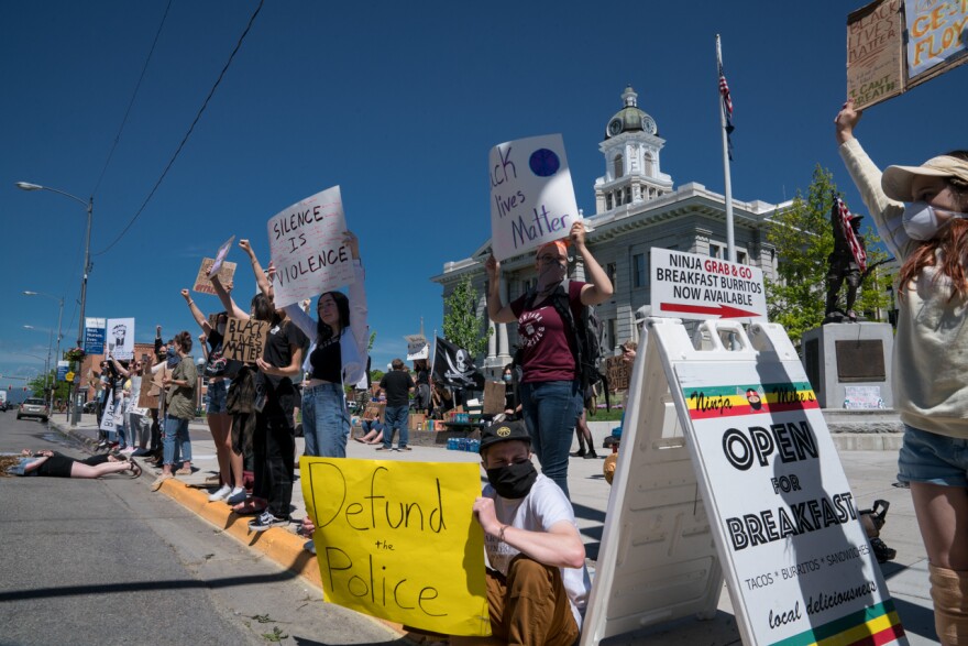 Protesters at the Missoula courthouse June, 2, 2020. The death of George Floyd, a black man in Minnesota killed while in police custody, spurred protests across the country.