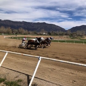 Chariot racing on a track in Utah