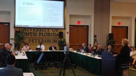 Rhea Law, Vice Chair of the USF Presidential Search Committee, shares the job description with trustees.