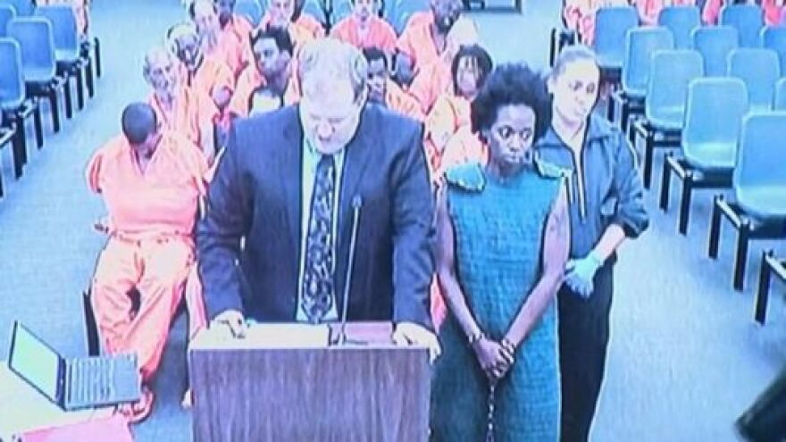 Shakayla Denson appears in Hillsborough County Court Friday morning. She's being held on no bond for allegedly drowning her four-year-old daughter in the Hillsborough River.