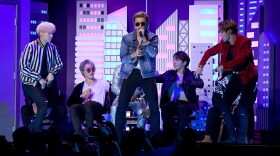 SUGA, Jimin, RM, J-Hope and Jungkook of BTS perform onstage during the 62nd Annual GRAMMY Awards at Staples Center in Los Angeles, California.