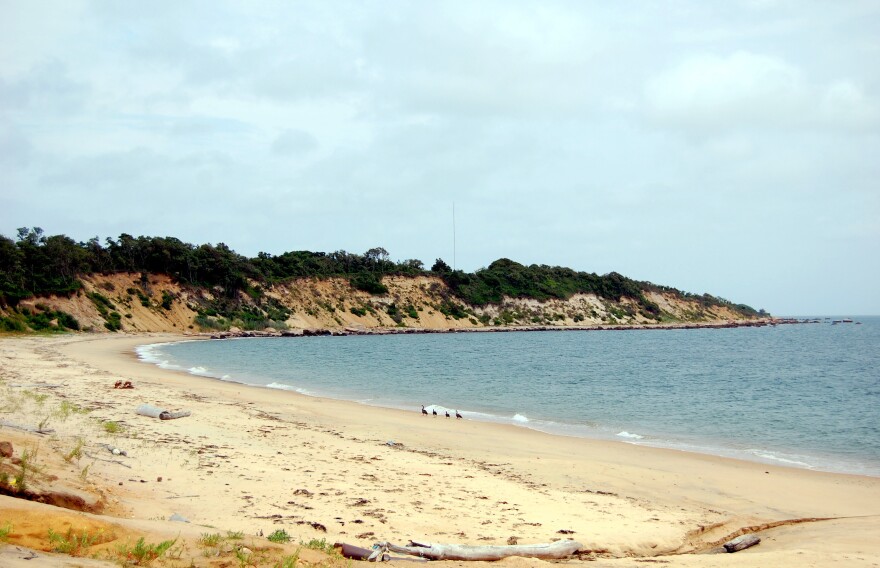 Plum Island has roughly four miles of beaches — including along this bay below the decommissioned gunnery stations of Fort Terry.