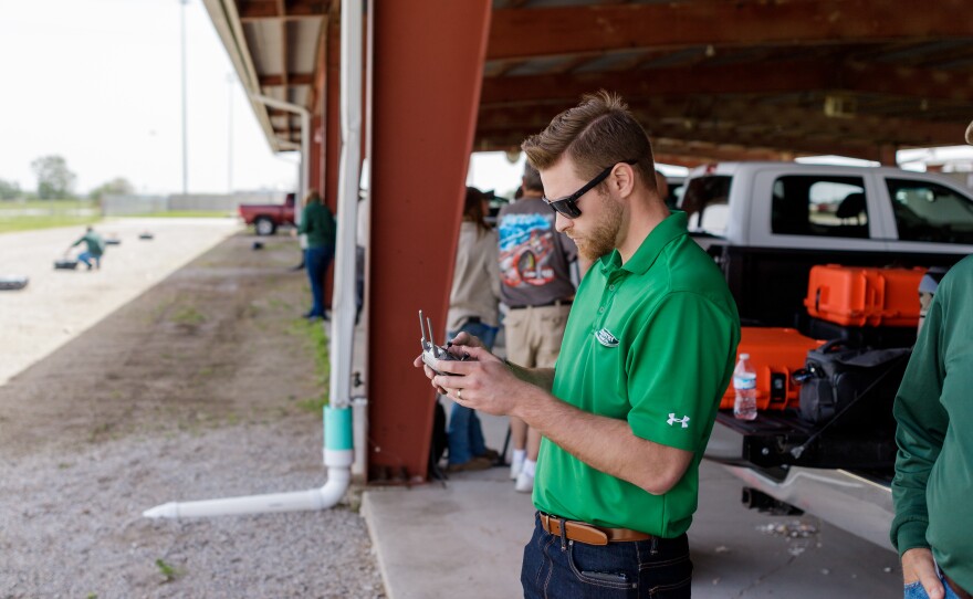 Crop adjuster steering the drone