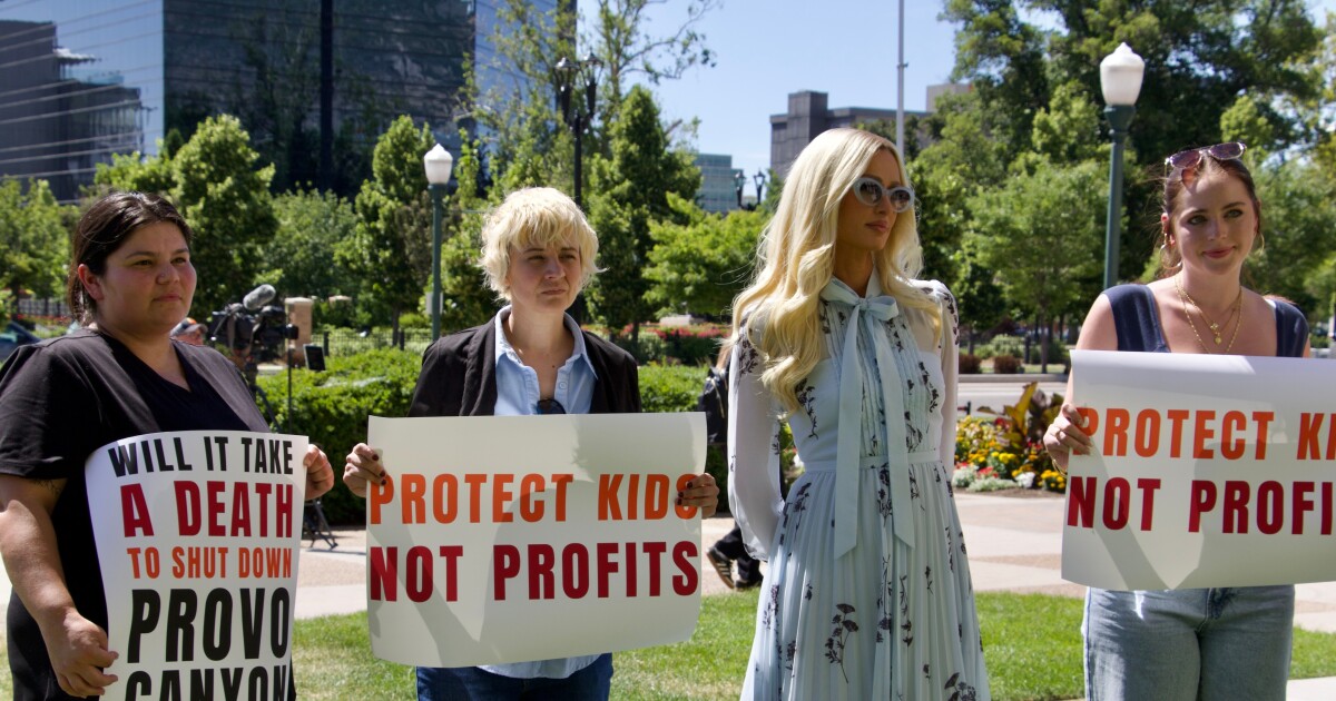 ‘I am not backing down,’ Paris Hilton says in protest of Provo Canyon School