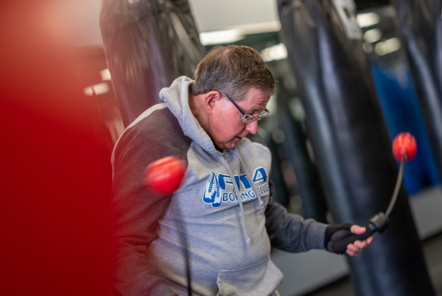 Paul regularly attends the boxing class.  He says it helps him feel better.