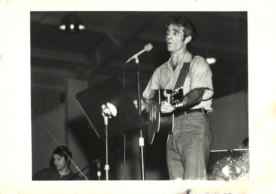 Glen Sherley plays onstage at Vacaville prison. He recorded a live album while still incarcerated.